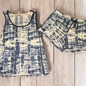 Lucky Brand Women's‎ Super Soft Knit Winter Tie Dye PJ Pajamas Set Blue Size S